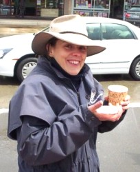 Tracey from CUB tries to keep warm ...