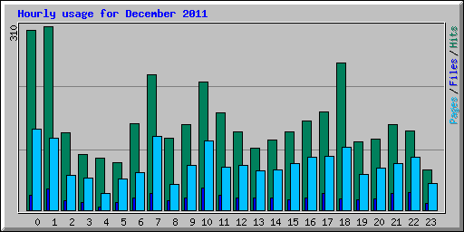 Hourly usage for December 2011