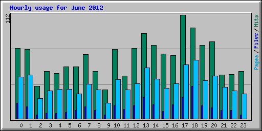 Hourly usage for June 2012
