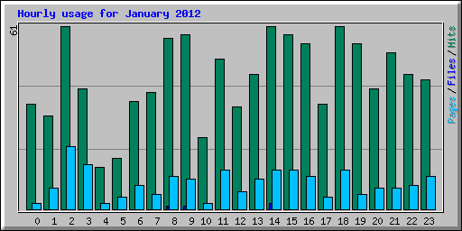 Hourly usage for January 2012