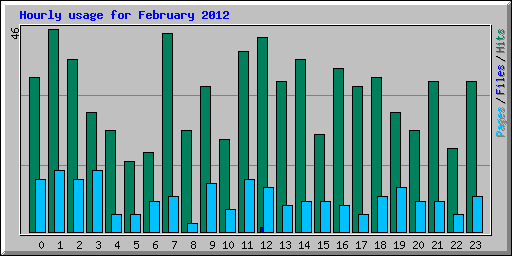 Hourly usage for February 2012