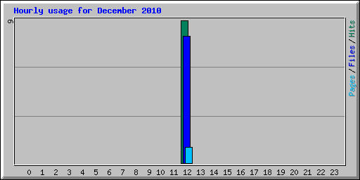 Hourly usage for December 2010