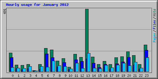 Hourly usage for January 2012